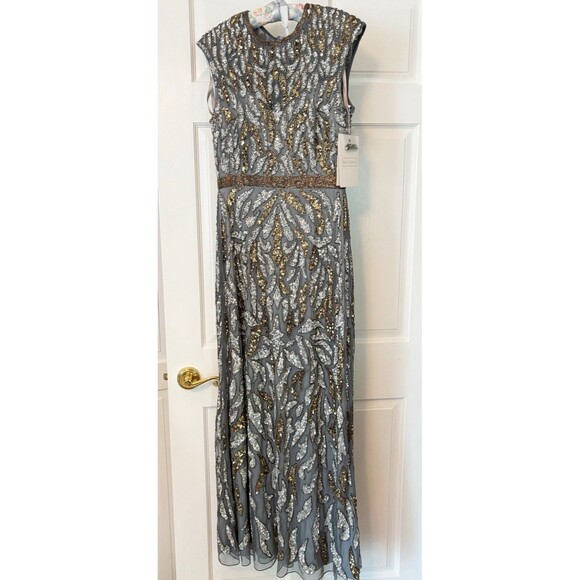 Mac Duggal 5532 Sz 4 Gown Dress Sequin Illusion Cap Sleeve - Picture 10 of 13